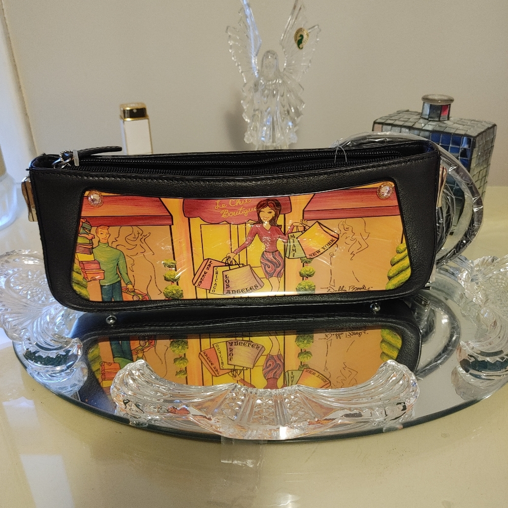 Vintage Signed limited edition slim shoulder bag/clutch by Debbie Brooks